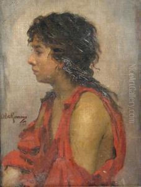 Gipsy Girl Oil Painting by Alexandru Romano