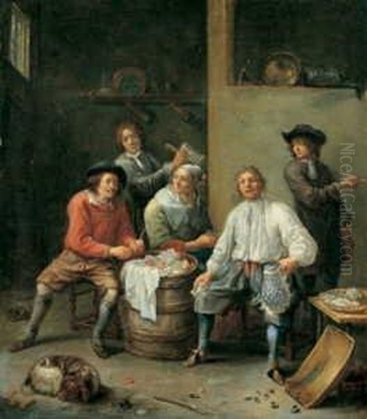 Bauern Bei Der Mahlzeit. Oil Painting by Adriaen Rombouts