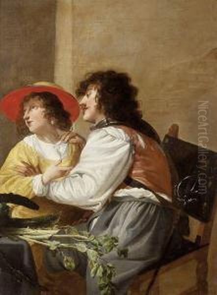 Conversationgalante Oil Painting by Salomon Rombouts