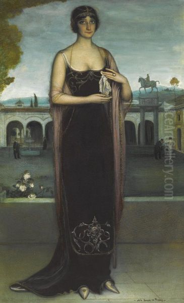 Adela Carbone, La Tanagra (adela Carbone, The Tanagra) Oil Painting by Julio Romero De Torres