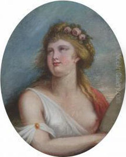 Portrait Of A Lady Emma Hamilton As Cassandra Oil Painting by George Romney