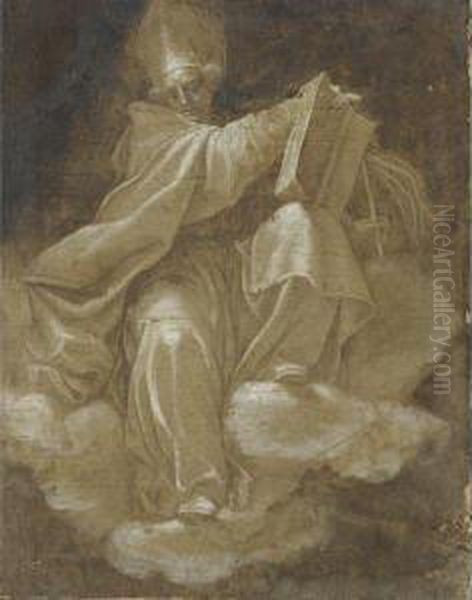 Sant'ambrogio Oil Painting by Cristoforo Pomarancio (Roncalli)