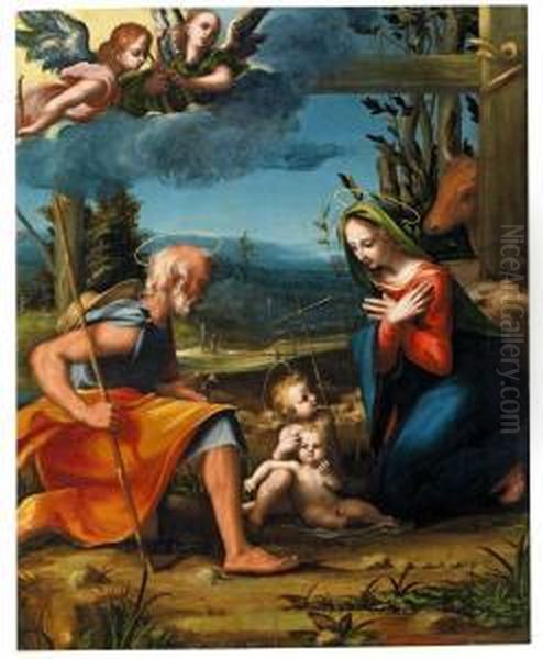 Die Heiligefamilie Oil Painting by Francesco Maria Rondani