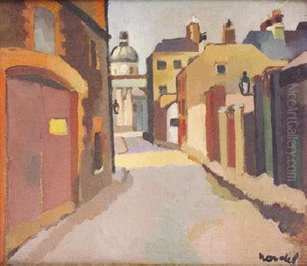 Fitzwilliam Lane, Looking Towards Government Buildings, Dublin Oil Painting by Georgette Rondel