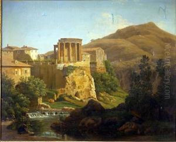 Vue De Tivoli Oil Painting by Guillaume Frederic Ronmy