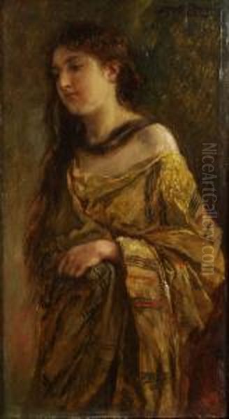 Portrait De Femme Oil Painting by Alfred Ronner