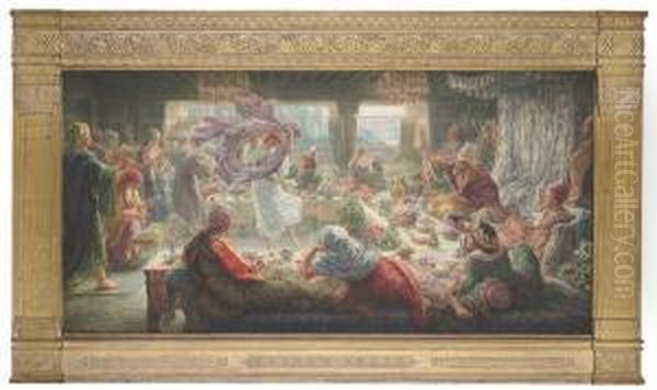 Herod's Feast Oil Painting by Thomas Matthew Rooke