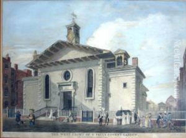 The West Front Of St Pauls Covent Garden Oil Painting by Eduard Rooker