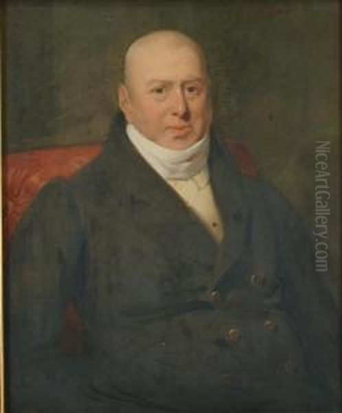 Portrait Of J.heathcote Esq Half Length Seated Oil Painting by Henry Room