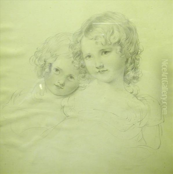 Portrait Of A Young Girl And Boy Oil Painting by Henry Room