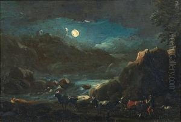 Notturno Oil Painting by Johann Melchior Roos