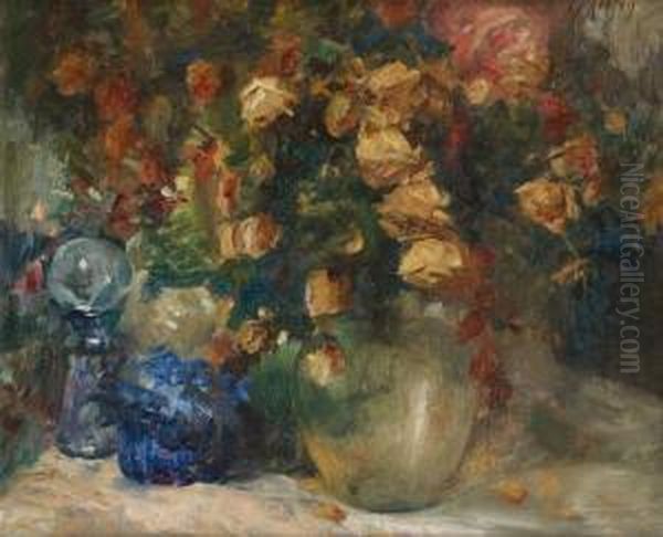 Vase Fleuri De Roses Oil Painting by Gerard Roosen