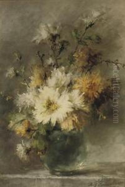 An Autumnal Bouquet Oil Painting by Margaretha Roosenboom