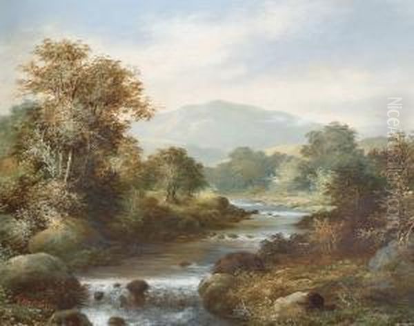 A Highland River Oil Painting by Robert Marshall Root