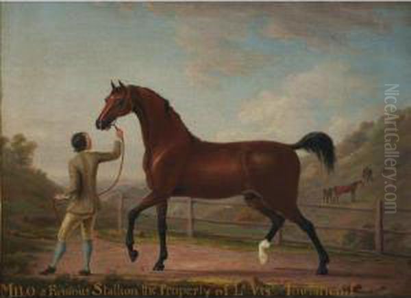 Milo, A Famous Stallion The Property Of Viscount Townsend Oil Painting by Richard Roper