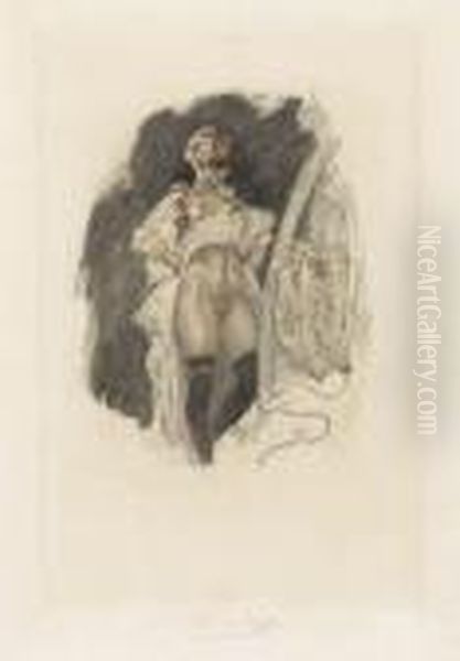 Impudence Oil Painting by Felicien Rops