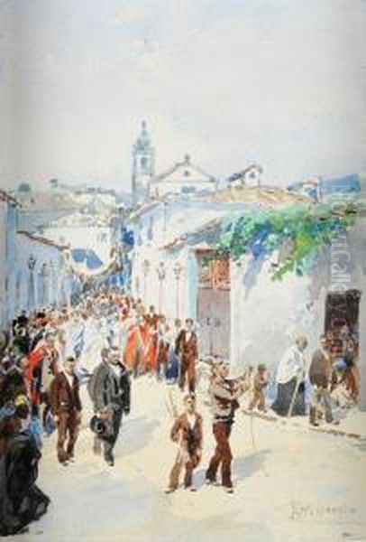 Procissao Oil Painting by Alfredo Roque Gameiro