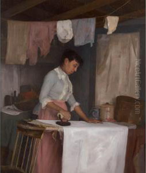 Wash Day Oil Painting by Edward A Rorke