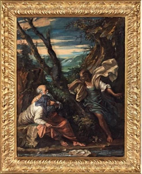 Apparizione Dell'angelo Oil Painting by Salvator Rosa