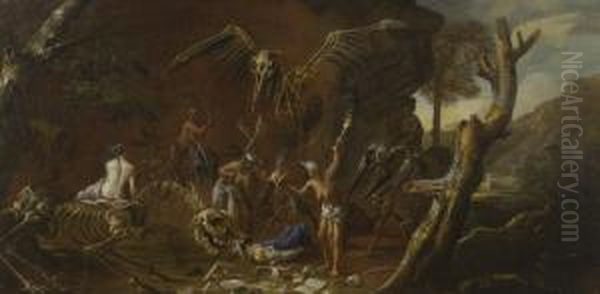 Witchcraft Scene Oil Painting by Salvator Rosa