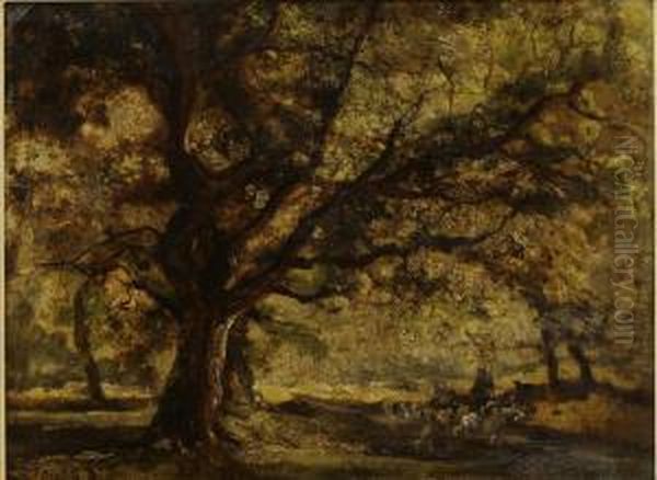 Foret Barbizon Oil Painting by Marie Abrahams Rosalbin De Buncey