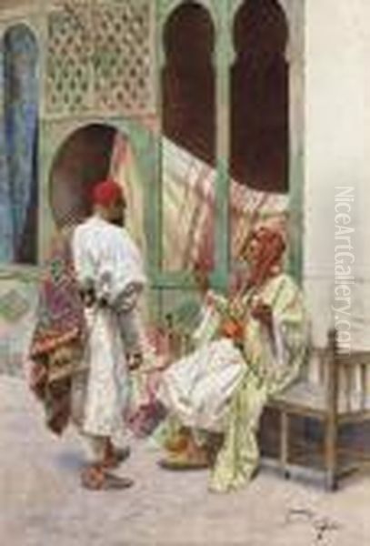 The Carpet Seller Oil Painting by Giulio Rosati