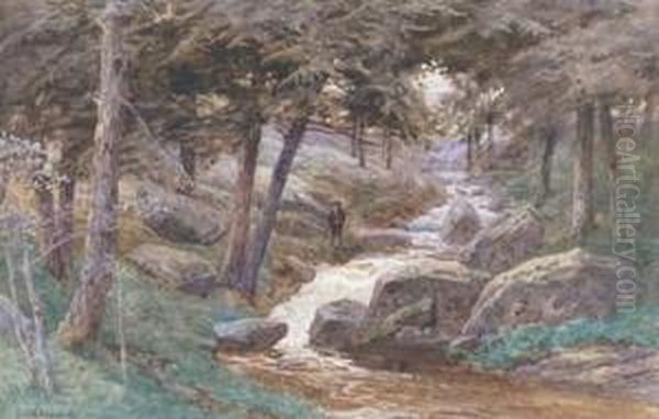 A Huntsman By A Wooded Stream Oil Painting by S.G. William Roscoe