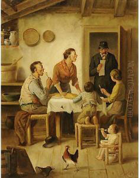 Brutta Sorpresa A Pranzo Oil Painting by Giovanni Luigi Rose