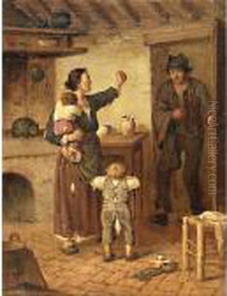 Ne Amor Ne Polenta Oil Painting by Giovanni Luigi Rose