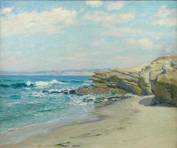 La Jolla Beach Oil Painting by Guy Rose