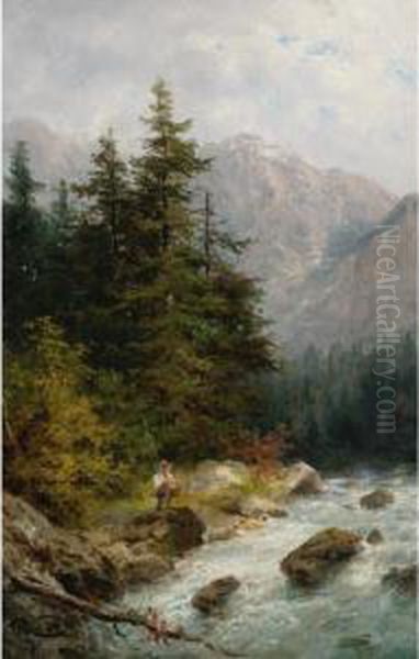 Fishing In The Mountains by Guy Rose