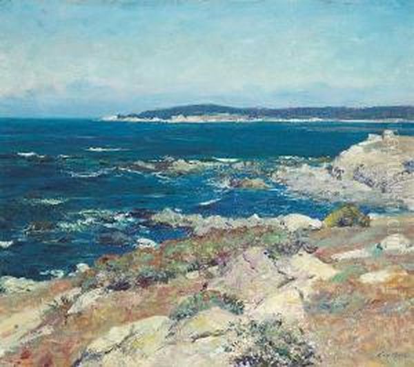 Carmel Seascape (a Blue Sea, Carmel) Oil Painting by Guy Rose