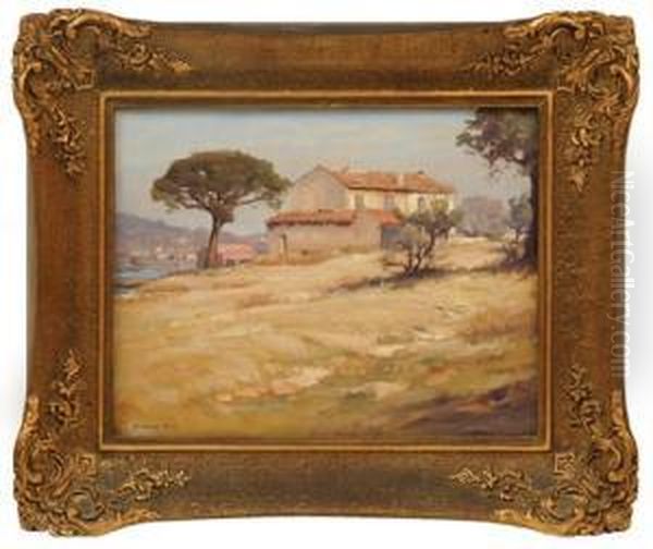 Villa By The Water Oil Painting by Herbert Rose