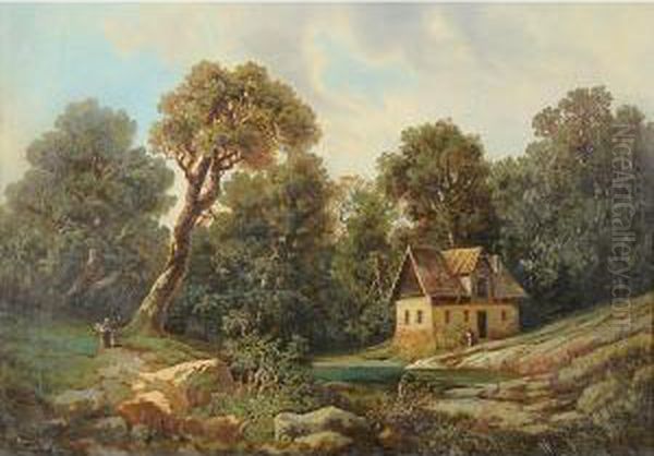 Casa Nel Bosco Oil Painting by Antonio Rose'