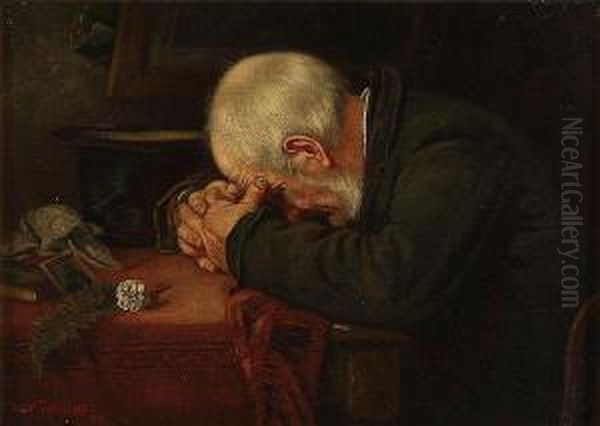 Grief Oil Painting by Harry Herman Roseland