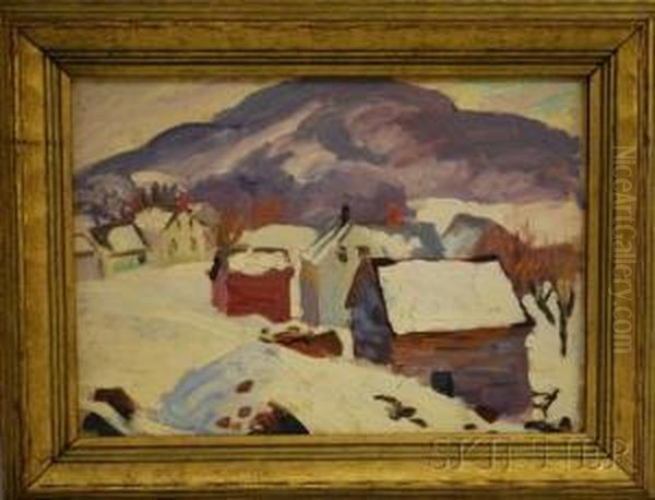 Winter Scene Oil Painting by Charles Rosen