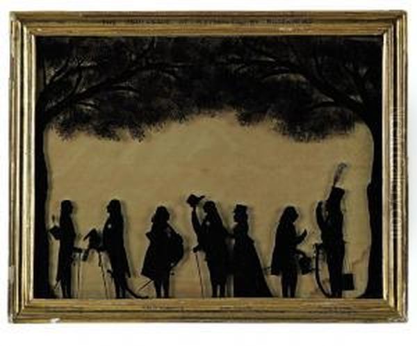 Silhouette Group Oil Painting by Charles Rosenberg