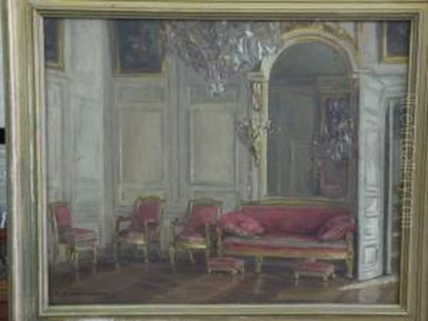 Interieur De Salon Oil Painting by Johann Georg Rosenberg