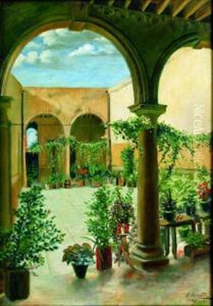 Patio, Washington Oil Painting by Emilio Rosenblueth