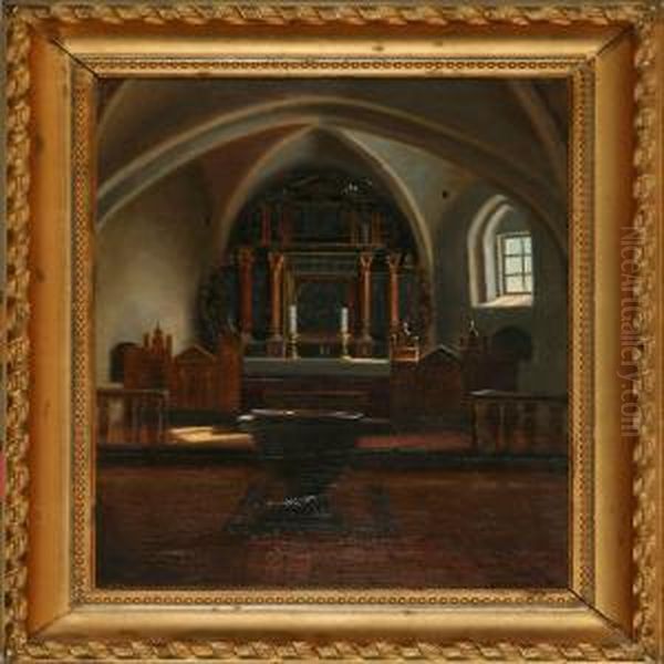 Interior Fromsodring Church And Interior From A Clerical Home by Anna Rosenkrantz