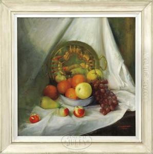 American, - )still Life Of Fruit Oil Painting by Albert Rosenthal