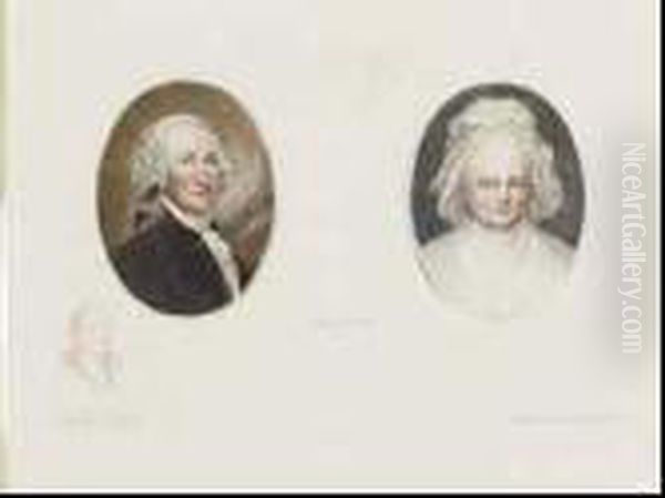 Portraits Of George And Martha Washington Oil Painting by Albert Rosenthal