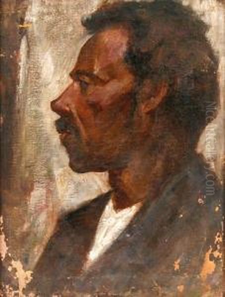 Portrait Of A Man In Profile Oil Painting by David Rosenthal