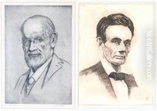 Portraits: Freud; Young Abraham Lincoln; Beethoven; Stephen C. Foster; Abraham Lincoln Study; Abraham Lincoln Oil Painting by David Rosenthal