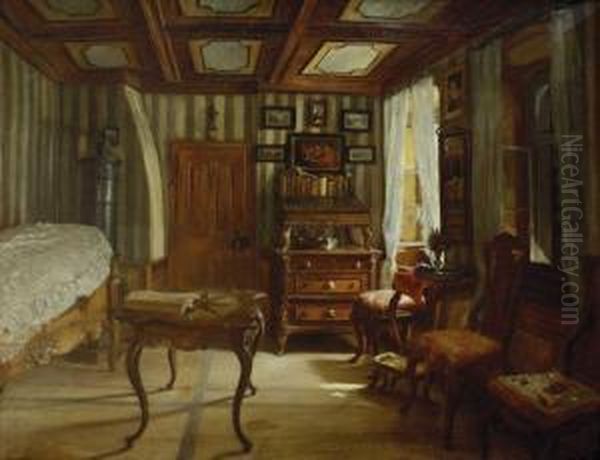 Barockes Interieur. Oil Painting by Toby Edward Rosenthal