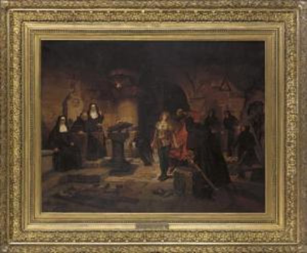 The Cloister Courtroom, A Scene From Marmion Oil Painting by Toby Edward Rosenthal