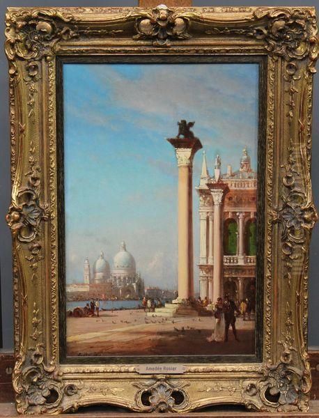 Promenade A Venise Oil Painting by Amedee Rosier