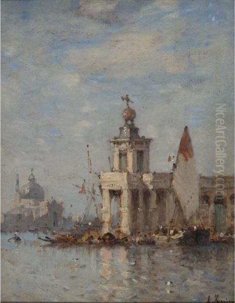 Venise Le Grand Canal Oil Painting by Amedee Rosier