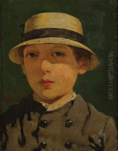 Jongen Met Hoedje Oil Painting by Jean Guillaume Rosier