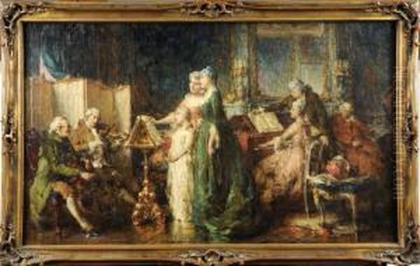 Le Salon De Musique Oil Painting by Jean Guillaume Rosier